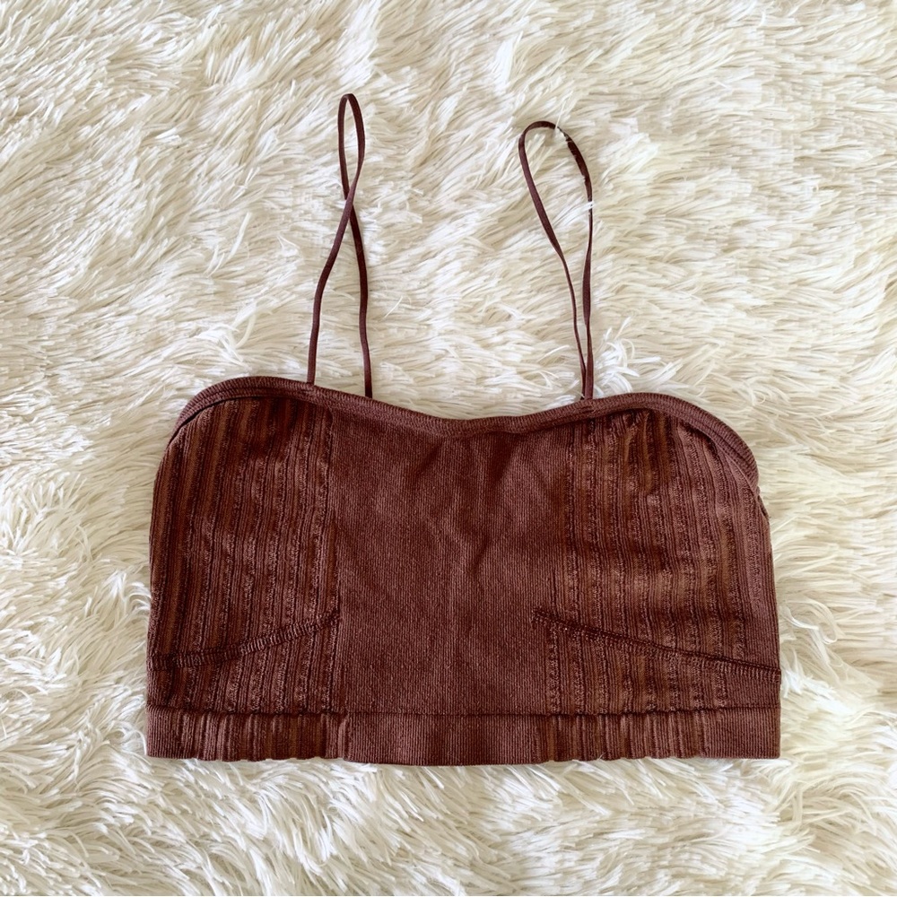 Out from Under Urban Outfitters Brown Bustier Crop Top Medium/Large